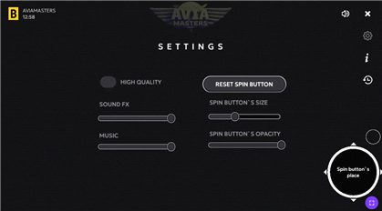 Pannello impostazioni Aviamasters